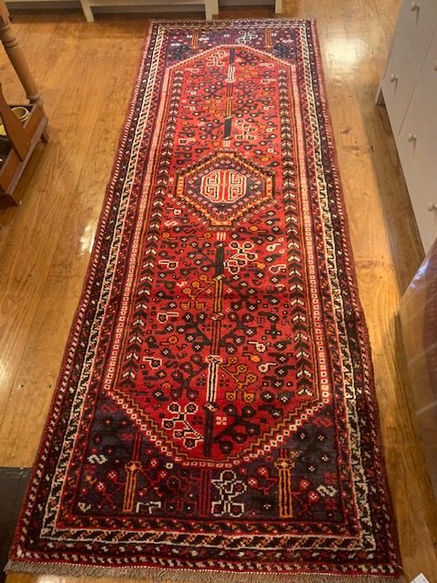 Persian Shiraz wool runner rug