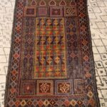 vintage Baluch Persian Tribal fine wool rug