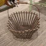 antique harvest wood doweled basket