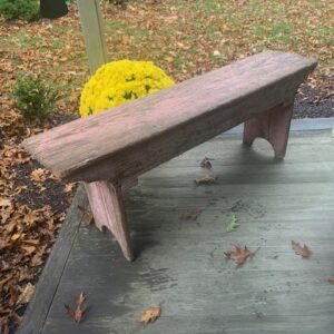 weathered antique pink painted bench