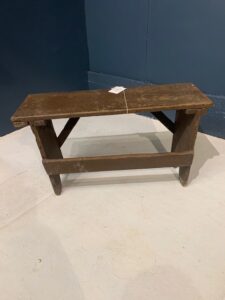 Rustic painted brown antique wood bench