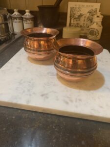 Antique Copper Puja Lota water vessels from India