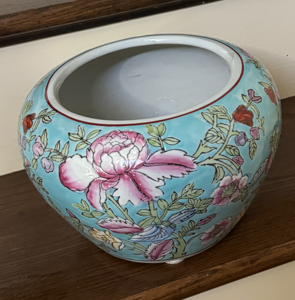 Turquoise vintage Chinese cache pots