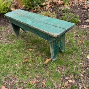 Weathered Green painted antique bench