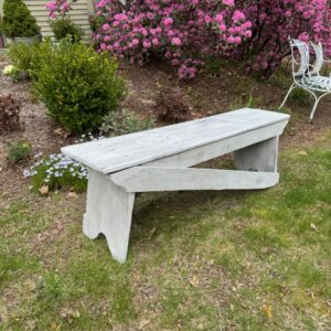 White washed antique bench