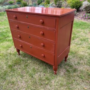 Red painted chest