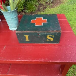 Unique antique Red Cross box wood 