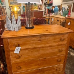 Distressed antique pine chest 
