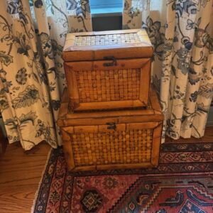 Bamboo Vintage Storage Boxes with Texture