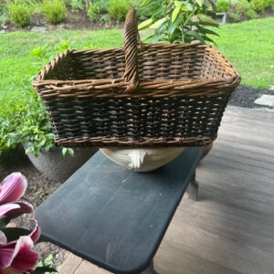 Black painted Wicker French Market Basket