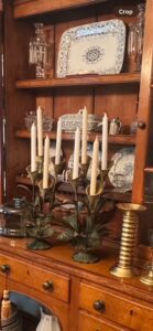 Calla Lily metal painted candelabras