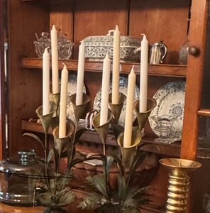 Calla Lily metal painted candelabras