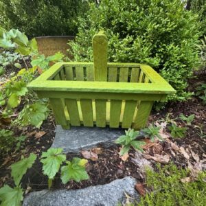 Green Wooden Vintage Picket Garden Planter