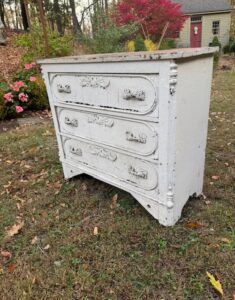 Chippy white painted chest
