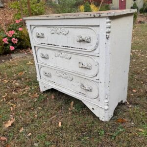 Chippy white painted chest