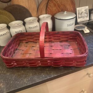 Antique Red Oak Farm Basket New Hampshire
