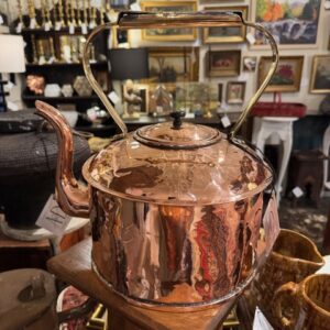 English Victorian Copper Kettle with Goose