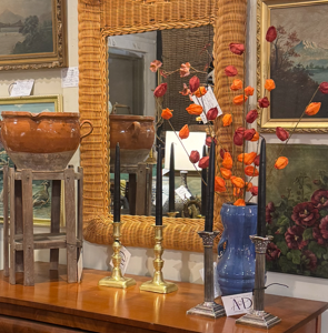 Arched Vintage Wicker Mirror