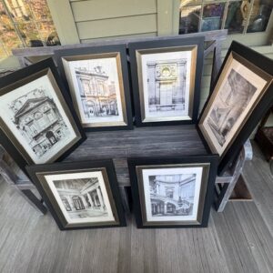 French Vintage Architectural Wall Art Frames