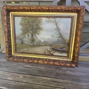 American Romantic Cottage Landscape Scene