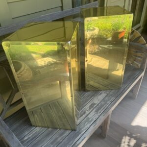 1980s Brass Campaign Pedestal Tables